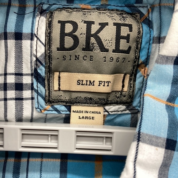 BKE Pearl Snap Slim Fit Western Rodeo Plaid Short sleeve jaripeo modern cowboy - Picture 4 of 8